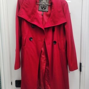 Guess Vibrant Red Trench Coat